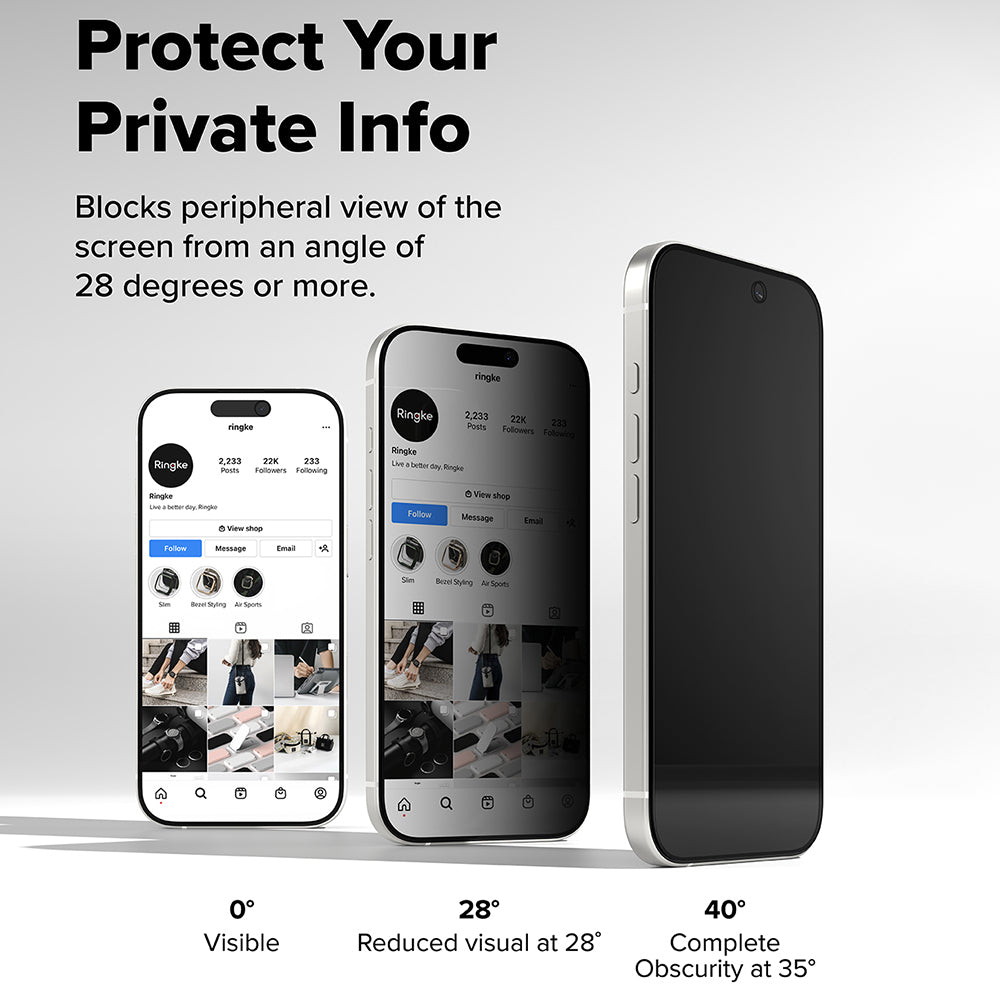 Folie de protectie Ecran Privacy Ringke Easy Slide pentru Apple iPhone 18 Pro Max / 17 Pro Max, Sticla Securizata, Full Glue, Set 2 bucati