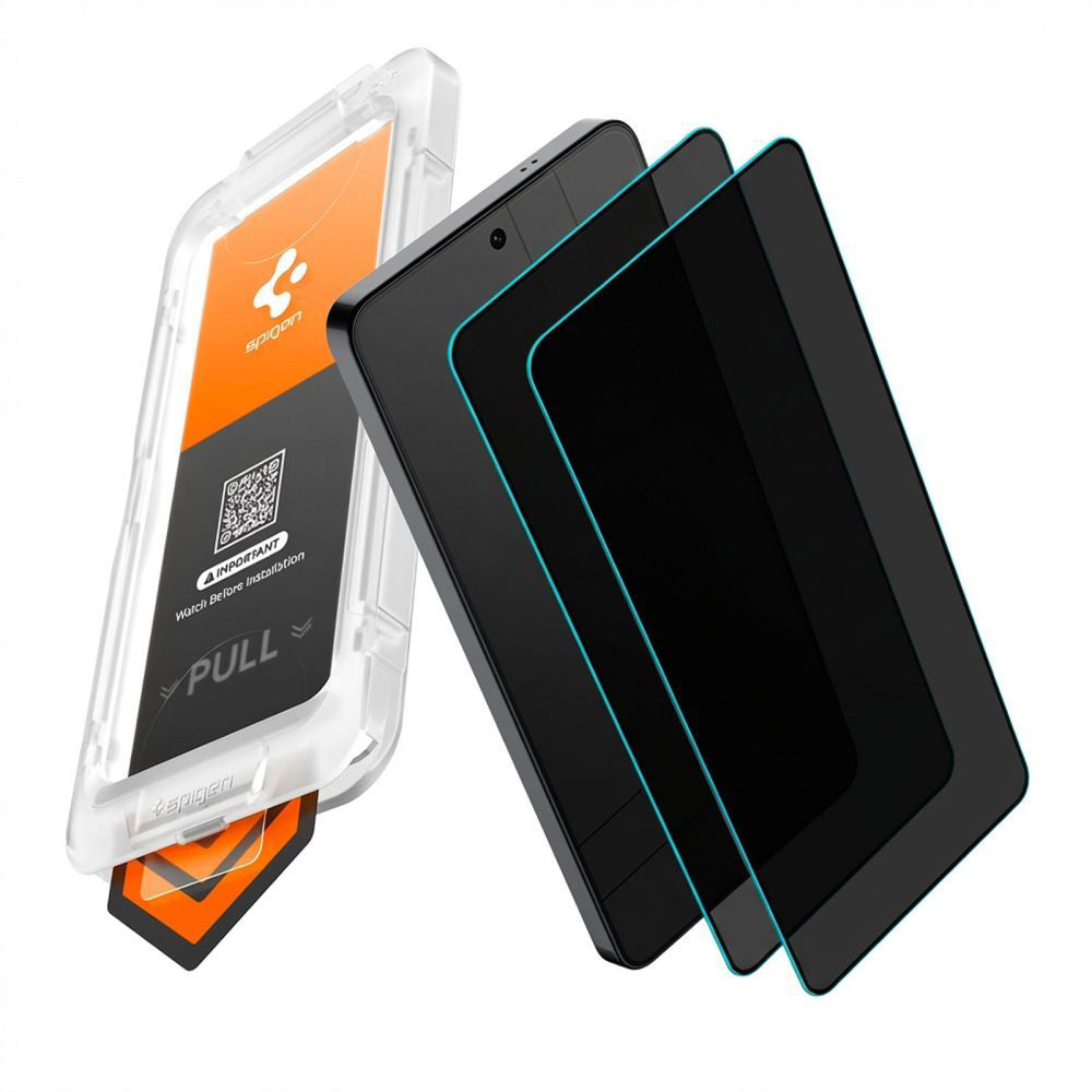 Folie de protectie Ecran Privacy Spigen GlastR EZ FIT Pro HD pentru Samsung Galaxy S26 Plus S947, Sticla Securizata, Full Glue, Set 2 bucati AGL11085