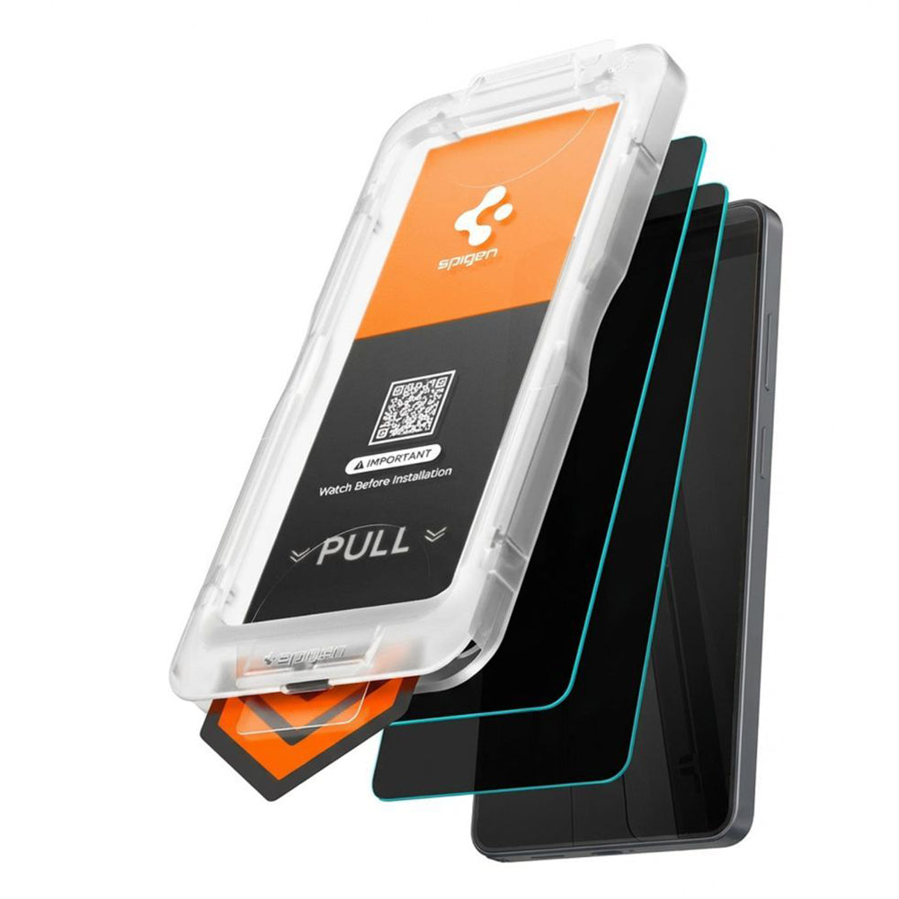 Folie de protectie Ecran Privacy Spigen GlastR EZ FIT Pro HD pentru Samsung Galaxy S26 S942, Sticla Securizata, Full Glue, Set 2 bucati AGL11096