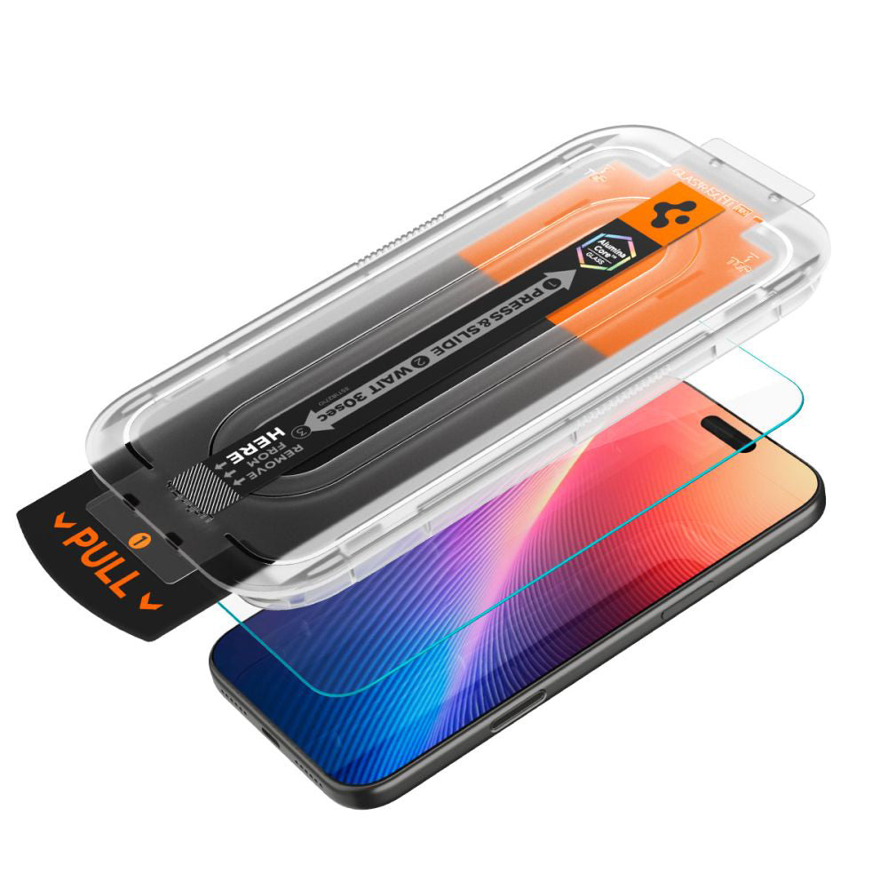 Folie de protectie Ecran Privacy Spigen GlastR EZ FIT Pro pentru Apple iPhone 17 Pro Max / 16 Pro Max, Sticla Securizata, Full Glue AGL10096