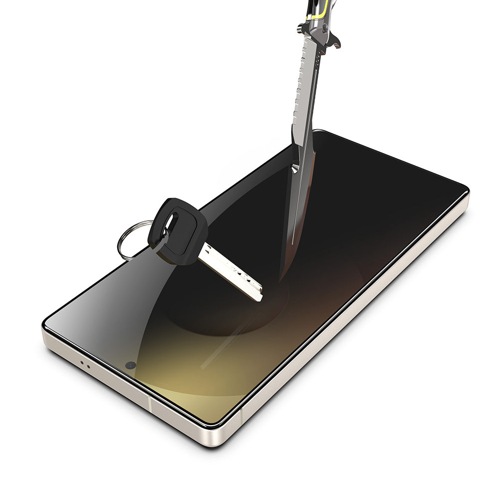 Folie de protectie Ecran Privacy Techsuit TitanGlass CrystalHD pentru Samsung Galaxy S26, Sticla Securizata, Full Glue