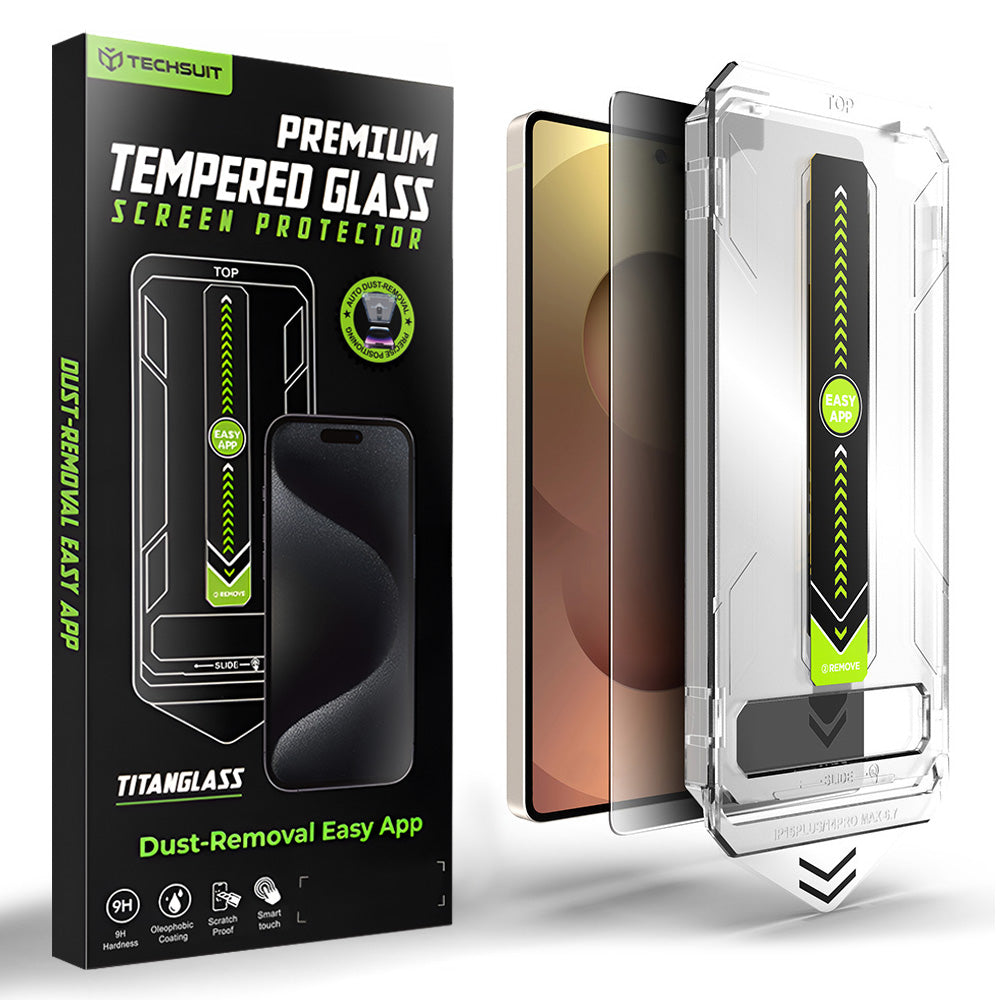 Folie de protectie Ecran Privacy Techsuit TitanGlass CrystalHD pentru Samsung Galaxy S26 Ultra S948, Sticla Securizata, Full Glue