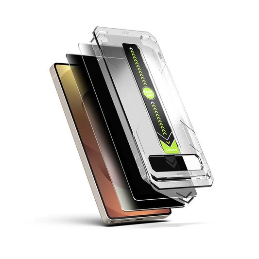 Folie de protectie Ecran Privacy Techsuit TitanGlass CrystalHD pentru Samsung Galaxy S26 Ultra, Sticla Securizata, Full Glue, Set 2 bucati