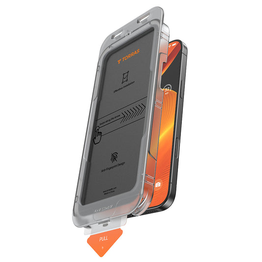 Folie de protectie Ecran Privacy Torras GlassGo Install Master pentru Apple iPhone 16, Sticla Securizata, Full Glue