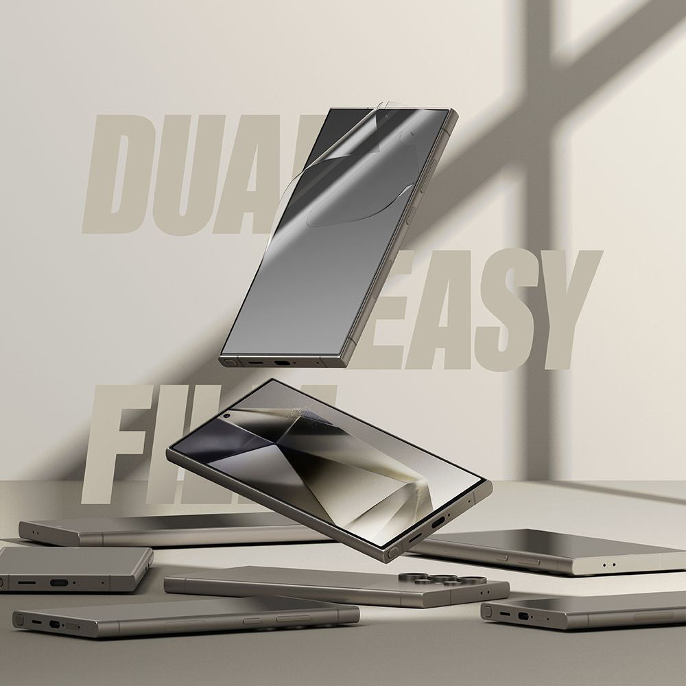 Folie de protectie Ecran Ringke Dual Easy pentru Samsung Galaxy S24 Ultra S928, Plastic, Set 2 bucati