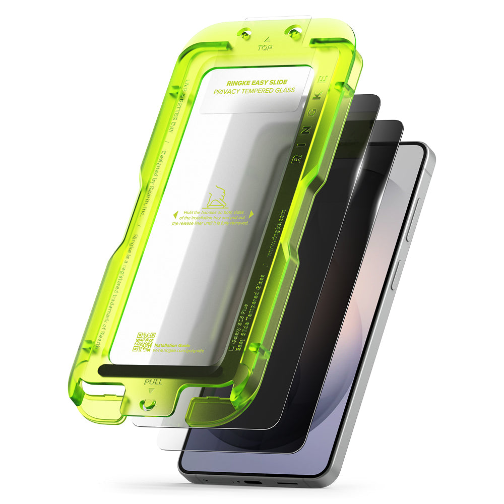 Folie de protectie Ecran Ringke Easy Slide pentru Samsung Galaxy S26 Plus S947, Sticla Securizata, Full Glue, Set 2 bucati, Neagra