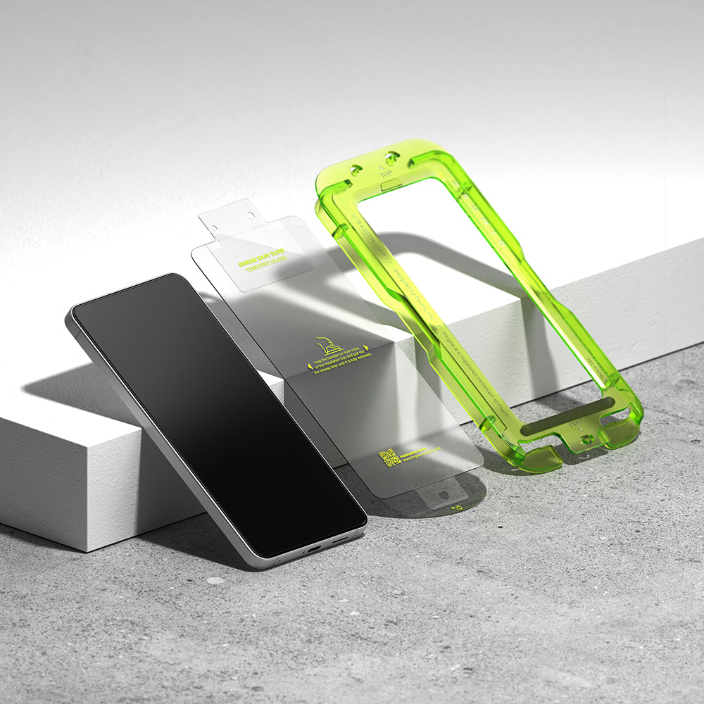 Folie de protectie Ecran Ringke Easy Slide pentru Samsung Galaxy S26 S942, Sticla Securizata, Full Glue, Set 2 bucati