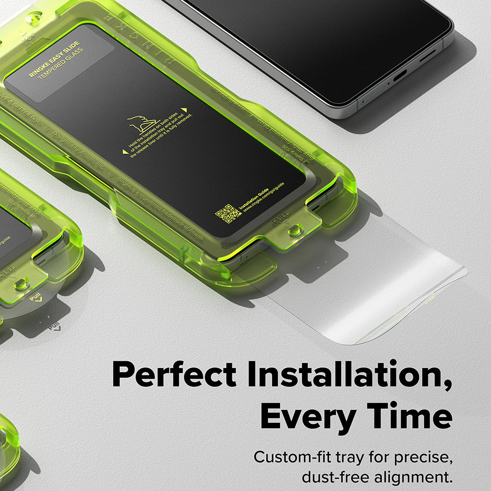 Folie de protectie Ecran Ringke Easy Slide pentru Samsung Galaxy S26 S942, Sticla Securizata, Full Glue, Set 2 bucati