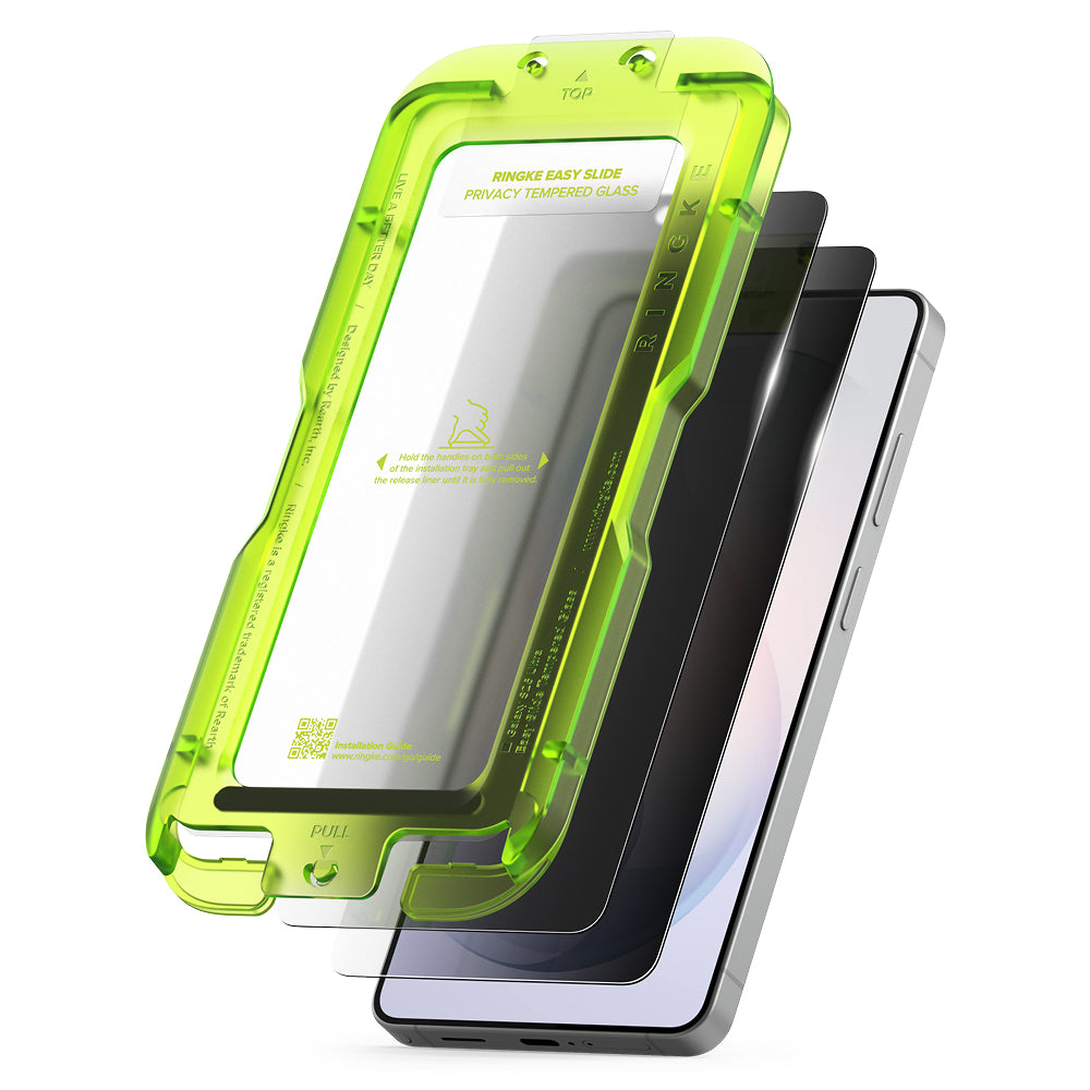 Folie de protectie Ecran Ringke Easy Slide pentru Samsung Galaxy S26 Ultra S948, Sticla Securizata, Full Glue, Set 2 bucati, Neagra