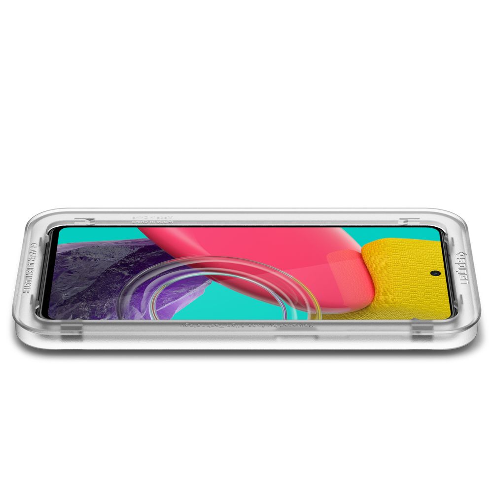 Folie de protectie Ecran Spigen GlastR Align Master pentru Samsung Galaxy M53 M536, Sticla Securizata, Full Glue, Neagra