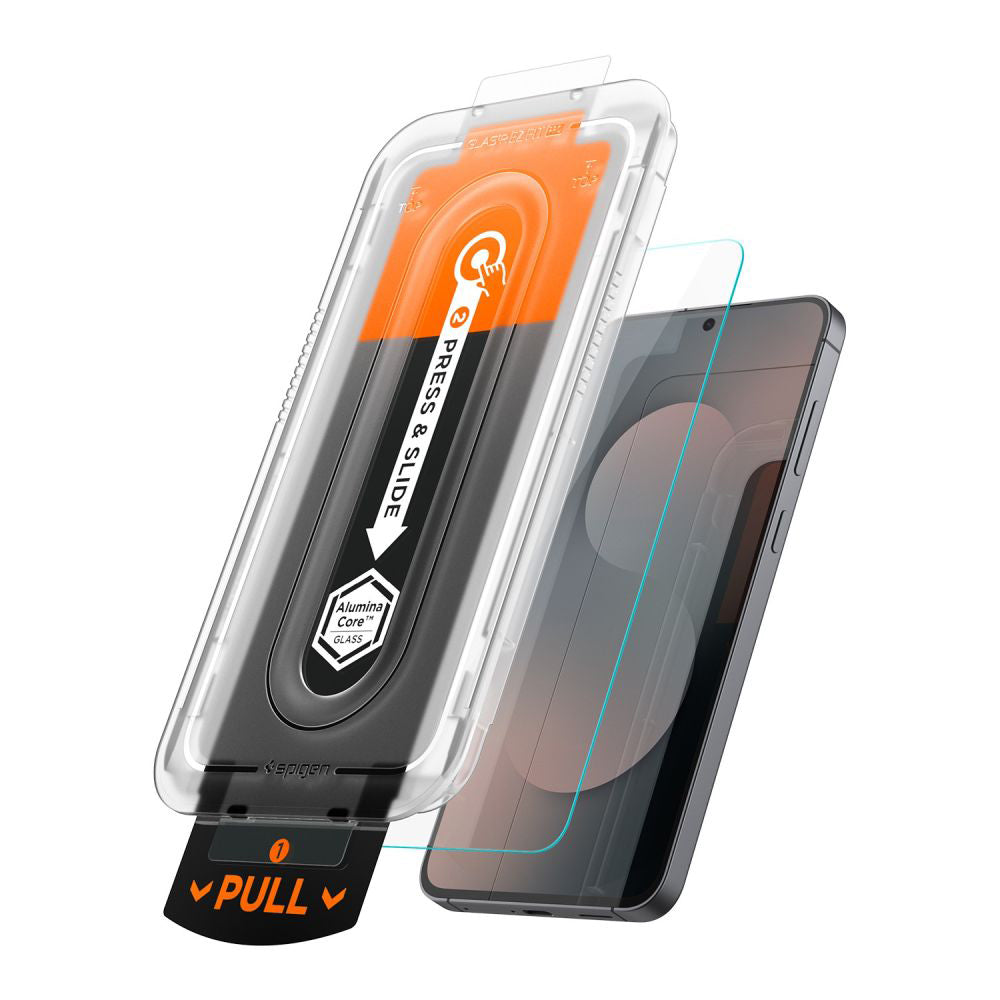 Folie de protectie Ecran Spigen GlastR EZ FIT Pro HD pentru Samsung Galaxy S25 FE, Sticla Securizata, Full Glue AGL10203