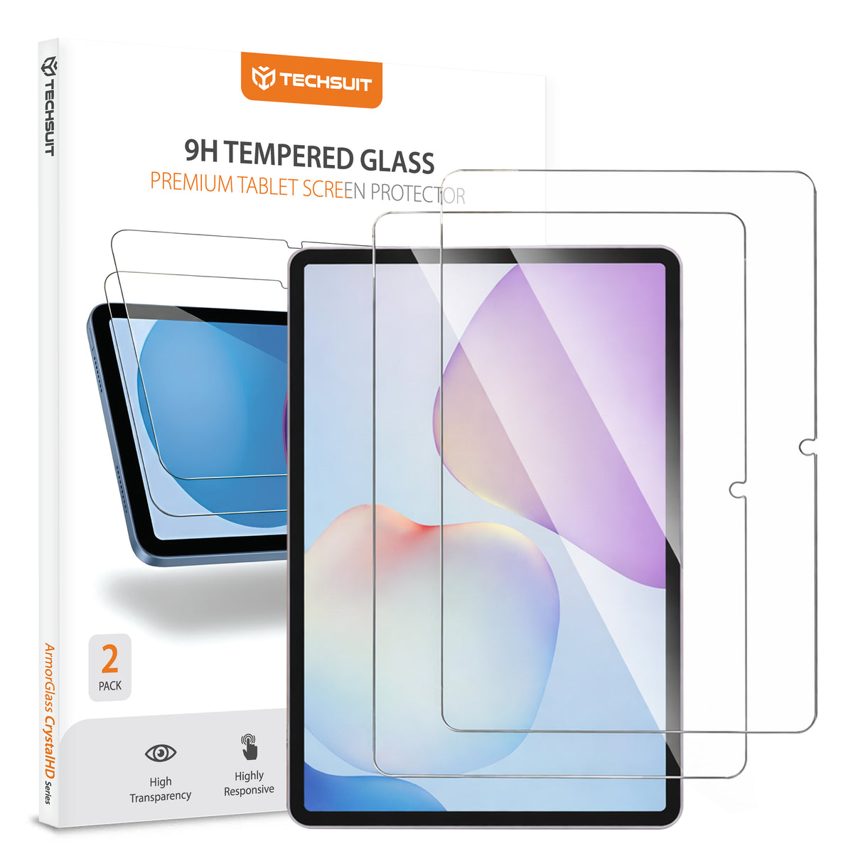 Folie de protectie Ecran Techsuit ArmorGlass CrystalHD pentru Huawei MatePad 11.5 (2025), Sticla Securizata, Full Glue, Set 2 bucati