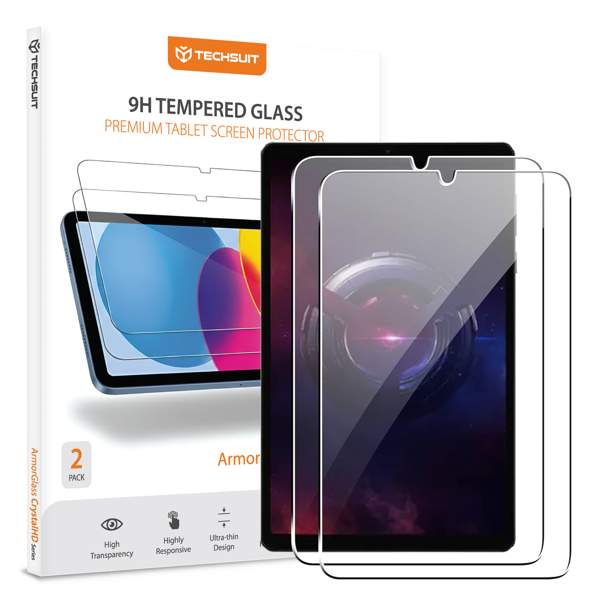 Folie de protectie Ecran Techsuit ArmorGlass CrystalHD pentru Lenovo Legion Y700 (2025), Sticla Securizata, Full Glue, Set 2 bucati