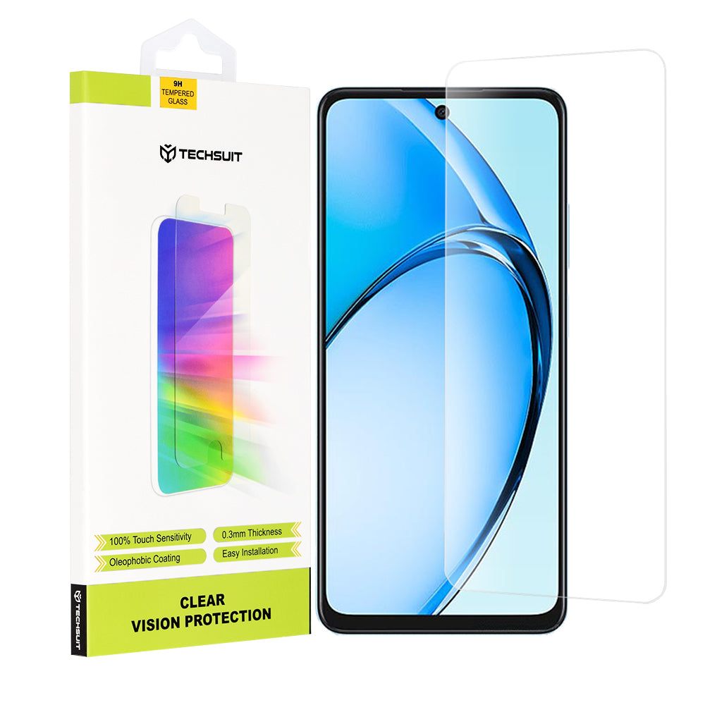 Folie de protectie Ecran Techsuit Clear Vision pentru Oppo A60, Sticla Securizata, Full Glue, Transparenta