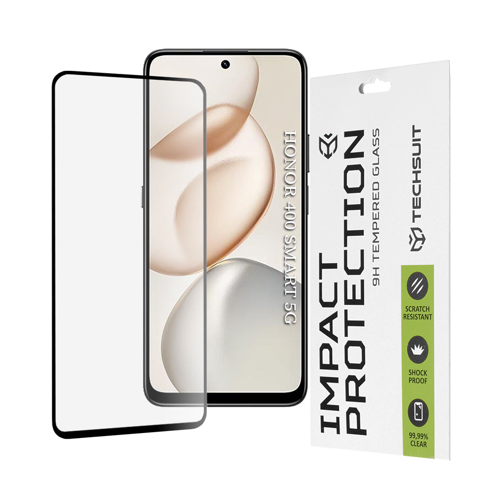 Folie de protectie Ecran Techsuit pentru Honor 400 Smart 4G / X7d 4G / 400 Smart 5G / X7c / 200 Smart, Sticla Securizata, Full Glue, 111D, Neagra