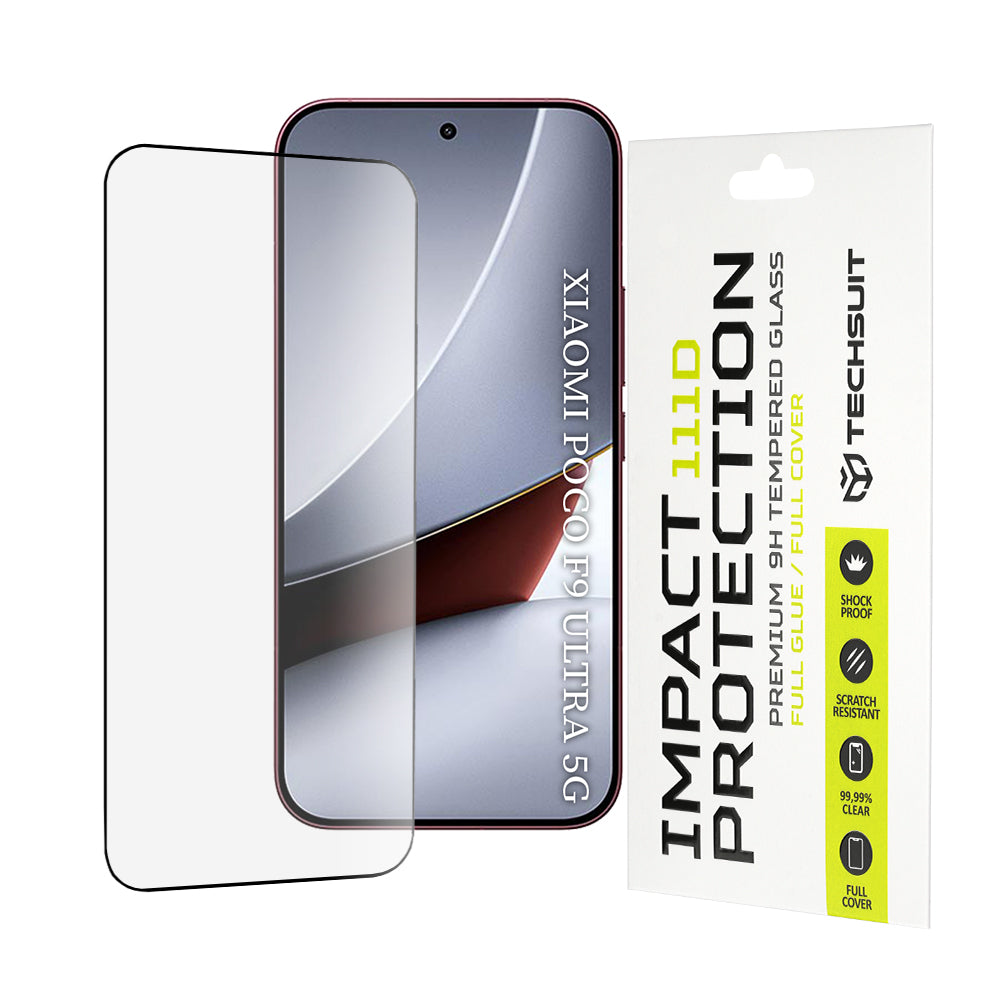 Folie de protectie Ecran Techsuit pentru Xiaomi Poco F9 Ultra, Sticla Securizata, Full Glue, 111D, Neagra