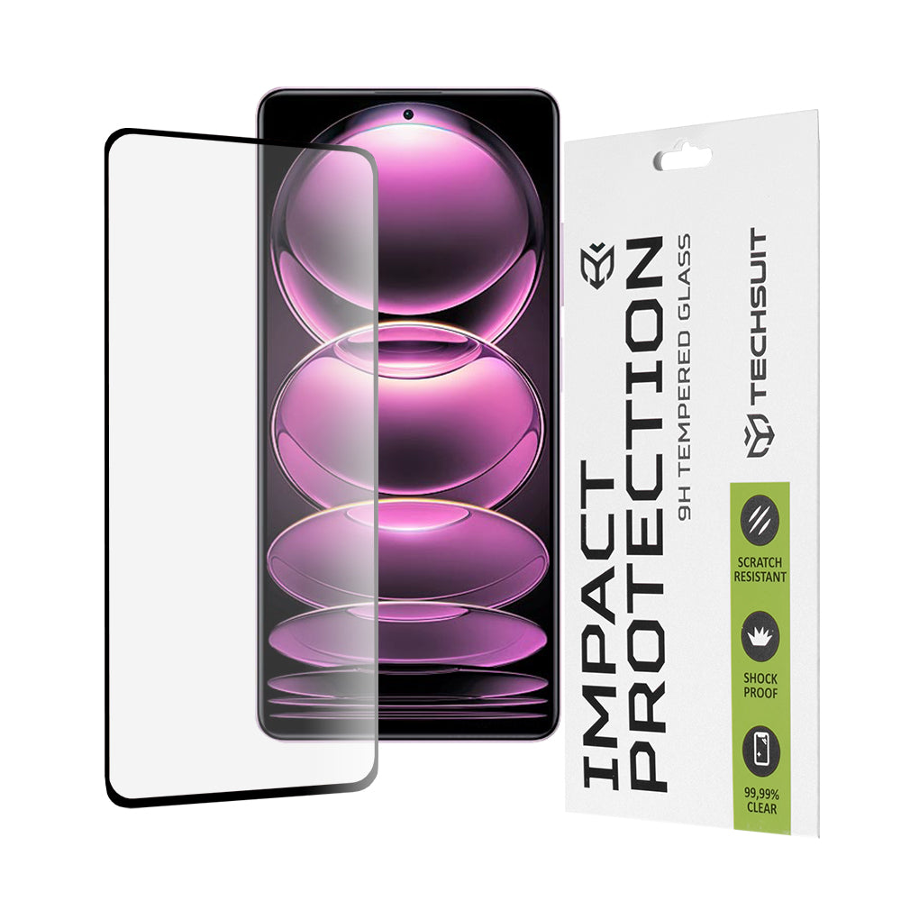 Folie de protectie Ecran Techsuit pentru Xiaomi Poco X5 Pro / Redmi Note 12 Pro 5G / Note 12 Pro+, Sticla Securizata, Full Glue, 111D, Neagra