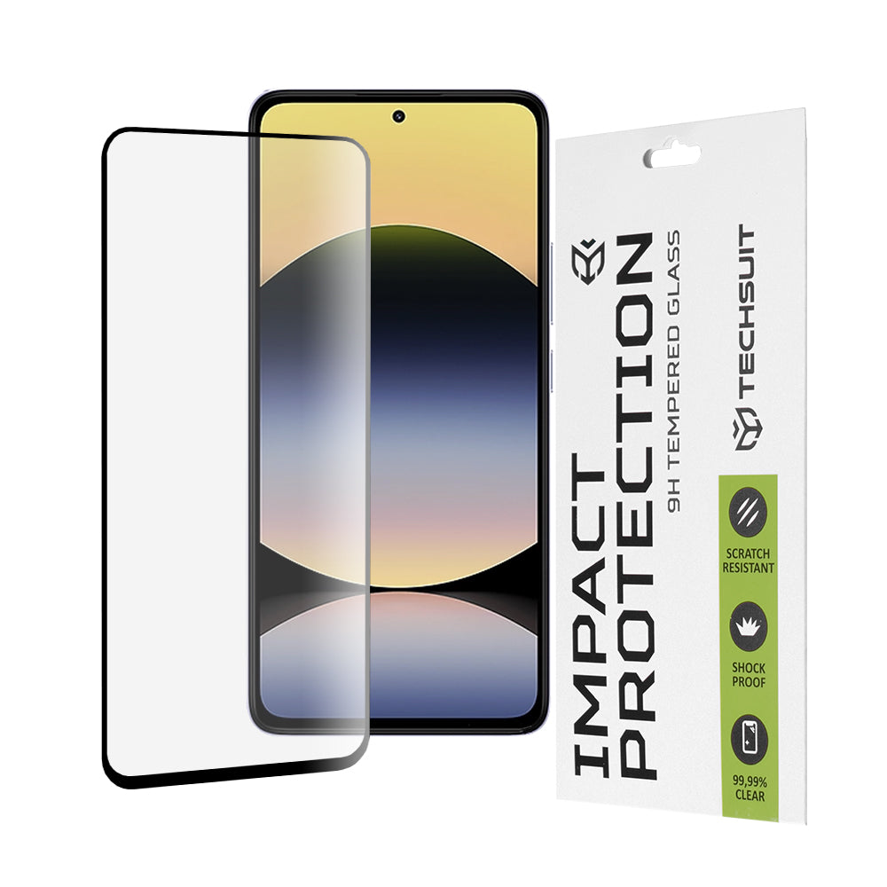 Folie de protectie Ecran Techsuit pentru Xiaomi Redmi Note 14 4G (Regional) / Note 14 5G, Sticla Securizata, Full Glue, 111D, Neagra