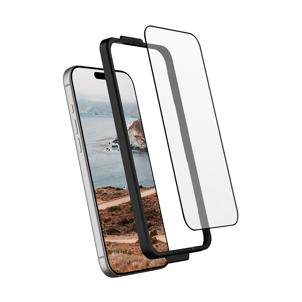 Folie de protectie Ecran Urban Armor Gear Shield pentru Apple iPhone 17 Pro Max, Sticla Securizata, Full Glue, Neagra