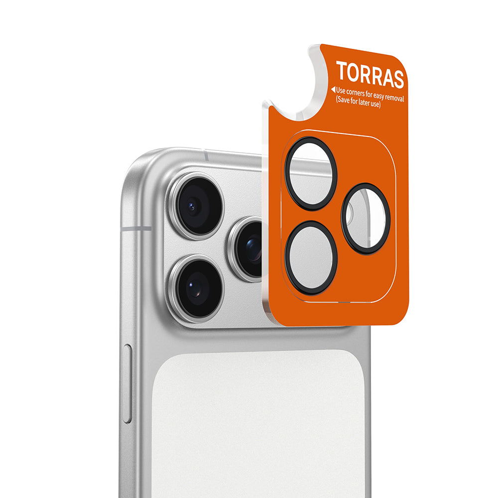 Folie de protectie Camera Spate Torras Lensguard pentru Apple iPhone 17 Pro Max / 17 Pro, Sticla Securizata, Argintie