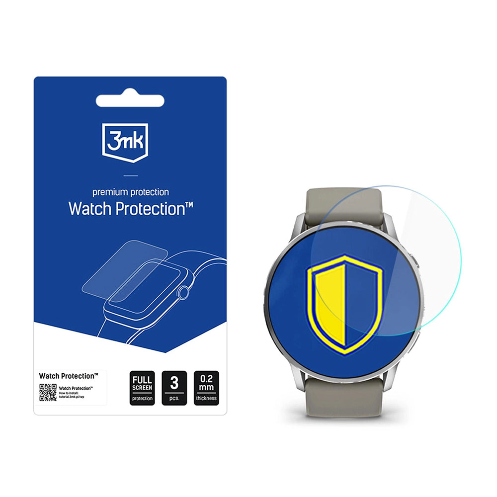 Folie Protectie 3MK Arc pentru Garmin Venu 4 45mm, Set 3 bucati, Plastic