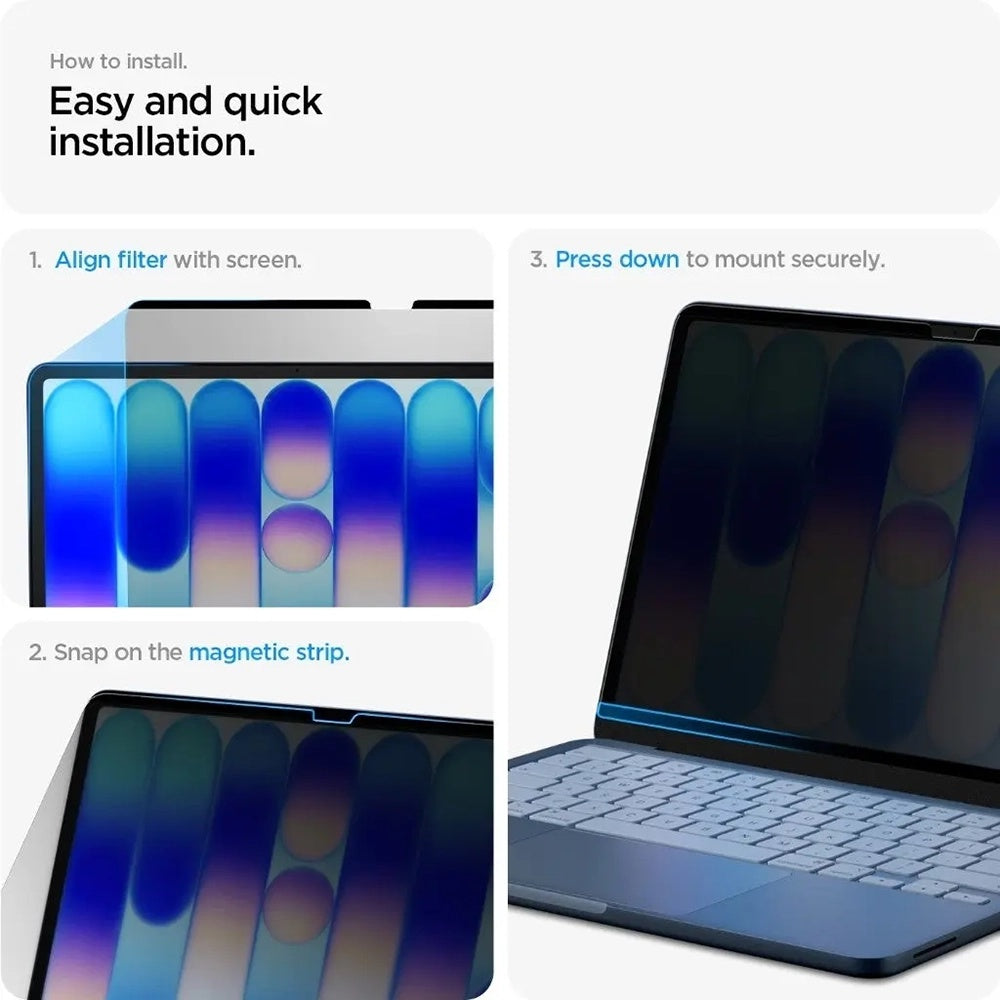 Folie Protectie Ecran Privacy Spigen Safe View Magnetic pentru Apple MacBook Neo 13inch, Plastic AFL11670