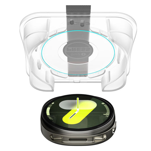 Folie Protectie Spigen GlastR EZ FIT pentru Samsung Galaxy Watch8 44mm, Set 2 bucati, Sticla Securizata AGL09874