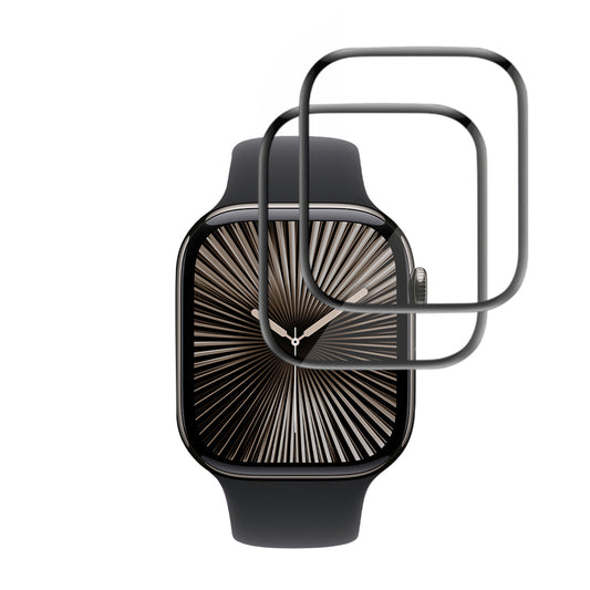 Folie Protectie Techsuit Nano Flex pentru Apple Watch Series 10 / 11 42mm, Set 2 bucati, Plastic, Neagra