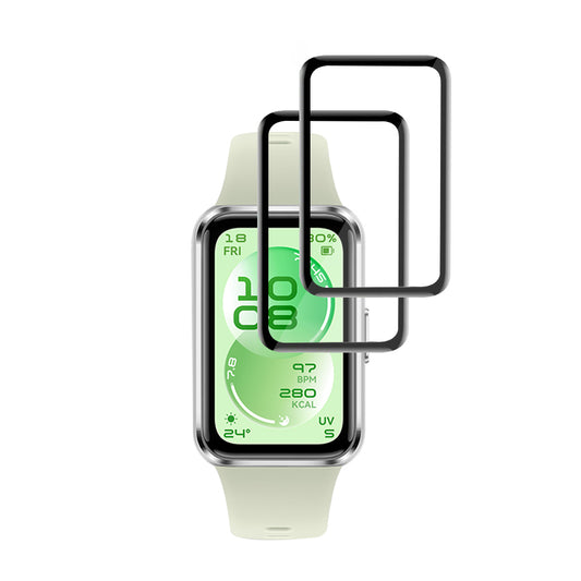 Folie Protectie Techsuit Nano Flex pentru Huawei Band 11, Set 2 bucati, Plastic, Neagra