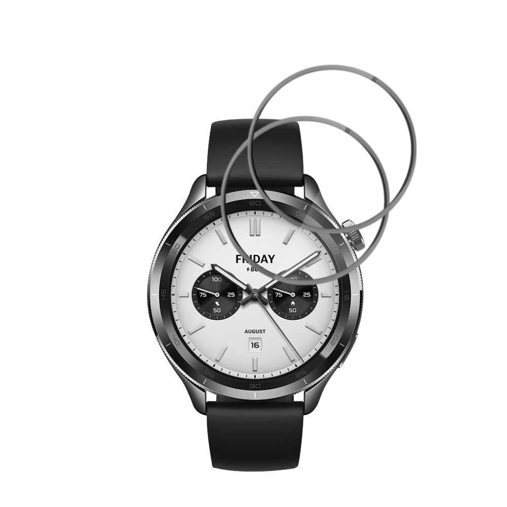 Folie Protectie Techsuit Nano Flex pentru Xiaomi Watch S4, Set 2 bucati, Plastic, Neagra