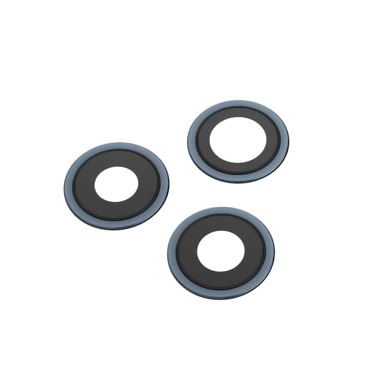 Geam Camera Spate Apple iPhone 12 Pro Max, Wide + UltraWide + Telephoto, cu Rama, Albastru