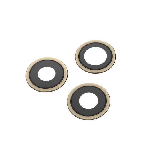 Geam Camera Spate Apple iPhone 12 Pro, Wide + UltraWide + Telephoto, cu Rama, Auriu