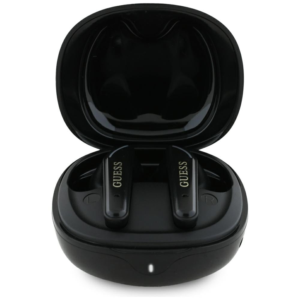 Handsfree Bluetooth Guess Flat Classic Logo Electroplated, TWS, Negru