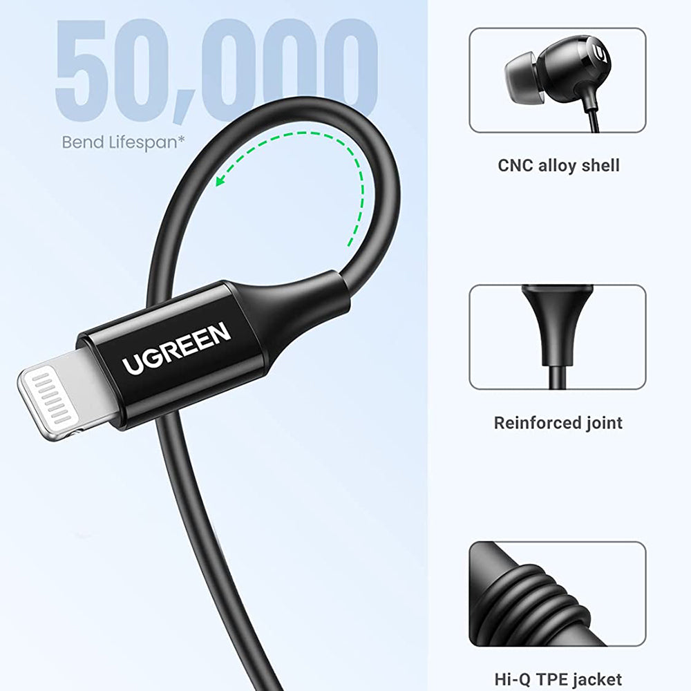 Handsfree Lightning UGREEN 30631, Negru