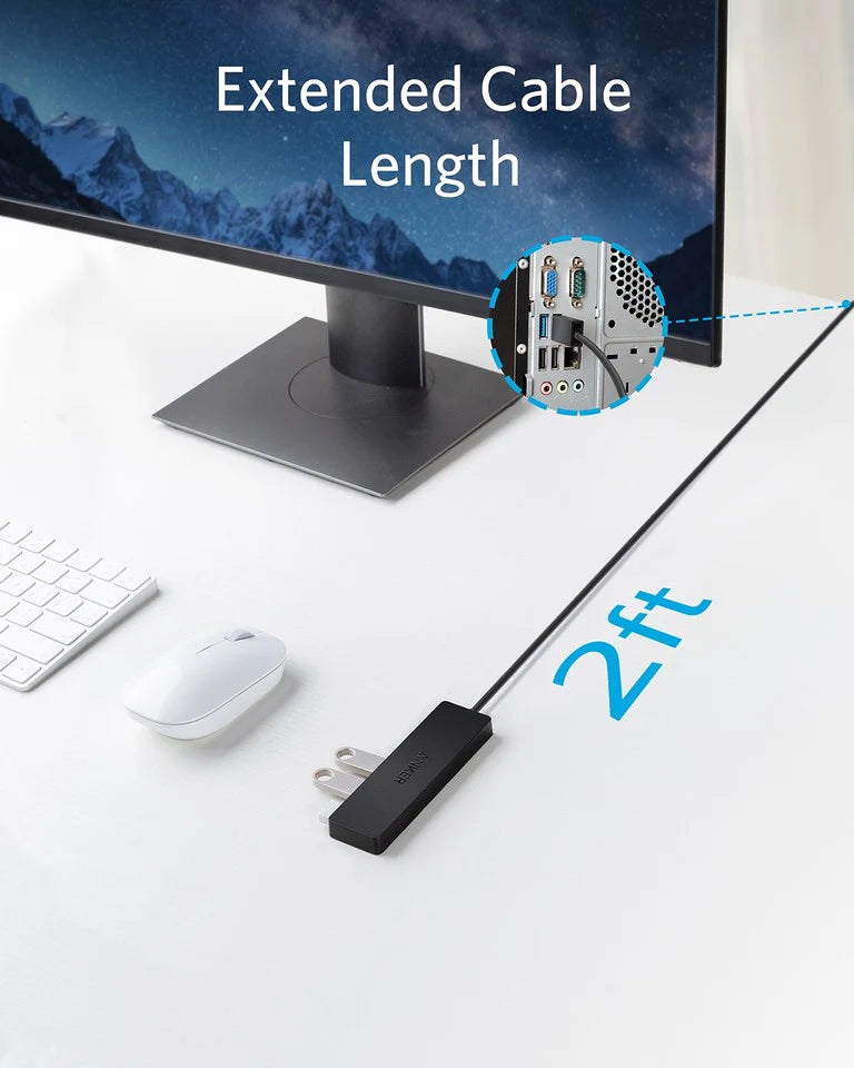 Hub USB Anker, 4 x USB-A 3.0, Negru A7516016