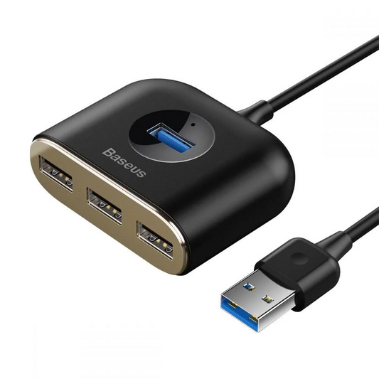 Hub USB Baseus Square, 1 x USB-A 3.0 - 3 x USB-A, Negru CAHUB-AY01
