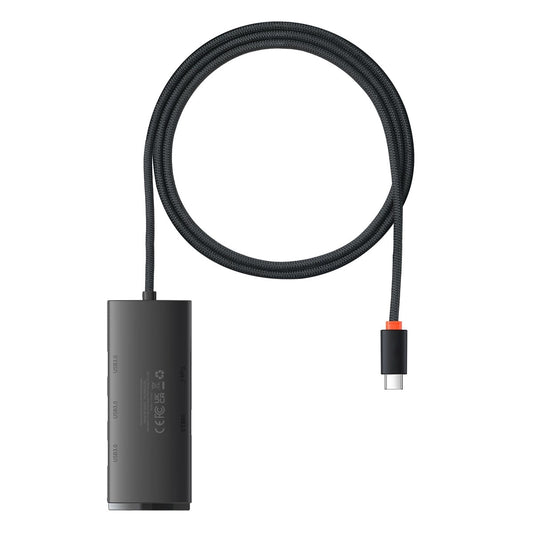 Hub USB-C Baseus Lite, 4 x USB-A 3.0 - 1 x USB-C, 1m, Negru WKQX030401