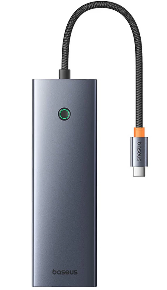 Hub USB-C Baseus UltraJoy, 3 x USB-A 3.0 - 1 x USB-C - 1 x HDMI - 1 x VGA - 1 x Jack 3.5mm - 1 x RJ45 - 1 x SD - 1 x microSD, Gri B0005280C811-00