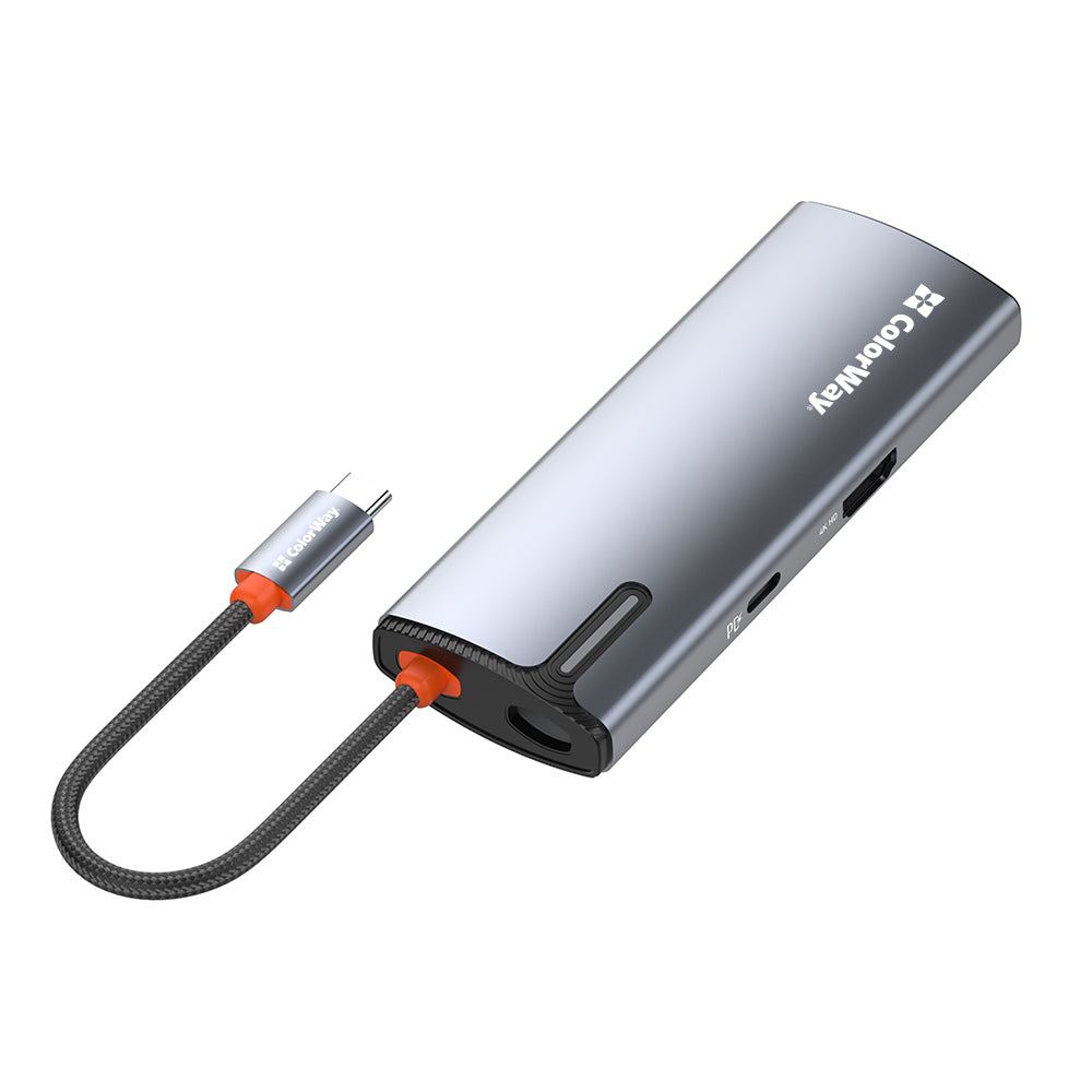 Hub USB-C ColorWay CW-HUB01, 5in1, Argintiu