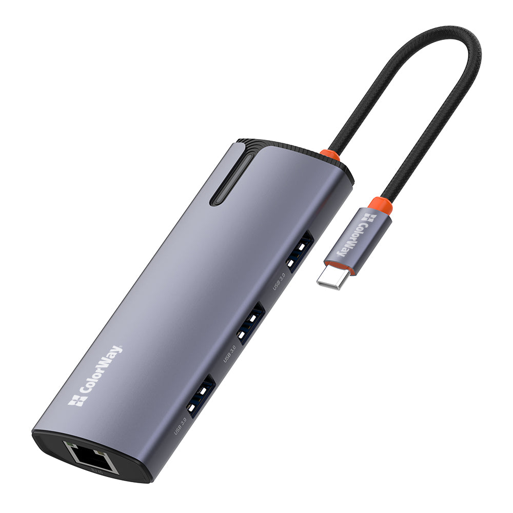 Hub USB-C ColorWay CW-HUB03, 6in1, Argintiu