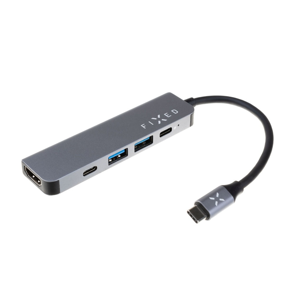 Hub USB-C Fixed, 4in1, Gri