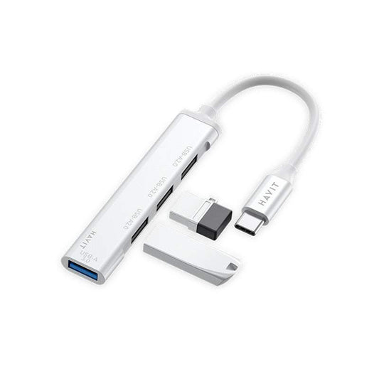 Hub USB-C HAVIT HB41, 4in1, Argintiu
