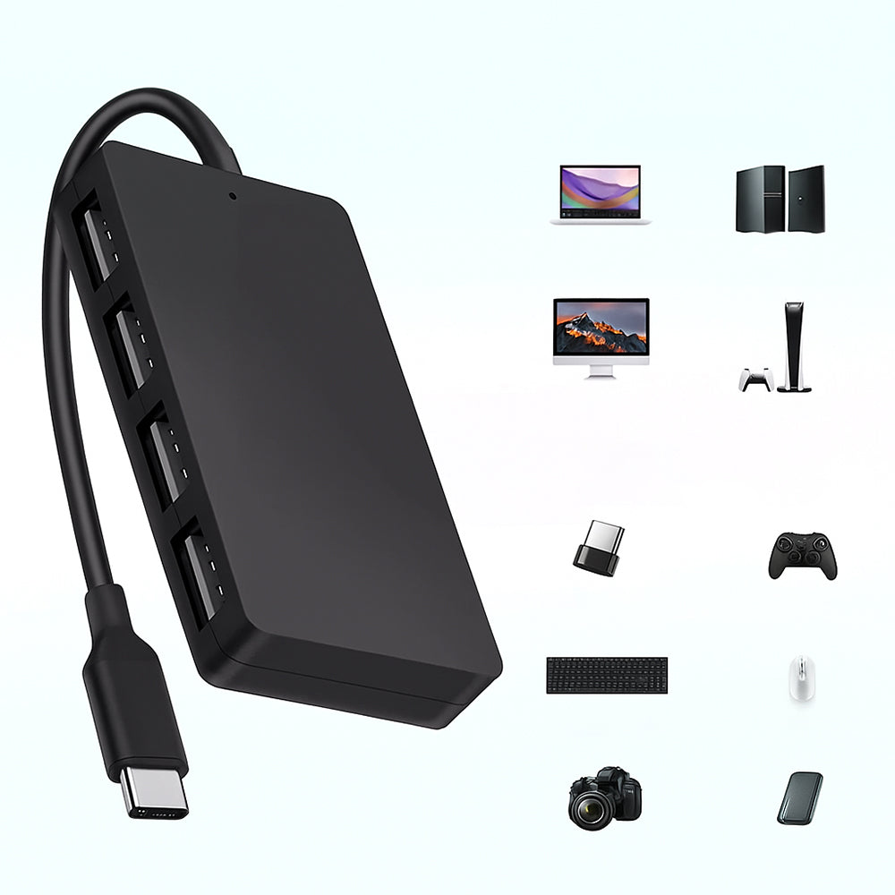 Hub USB-C Techsuit H16 QuantumNode, 4in1, Negru