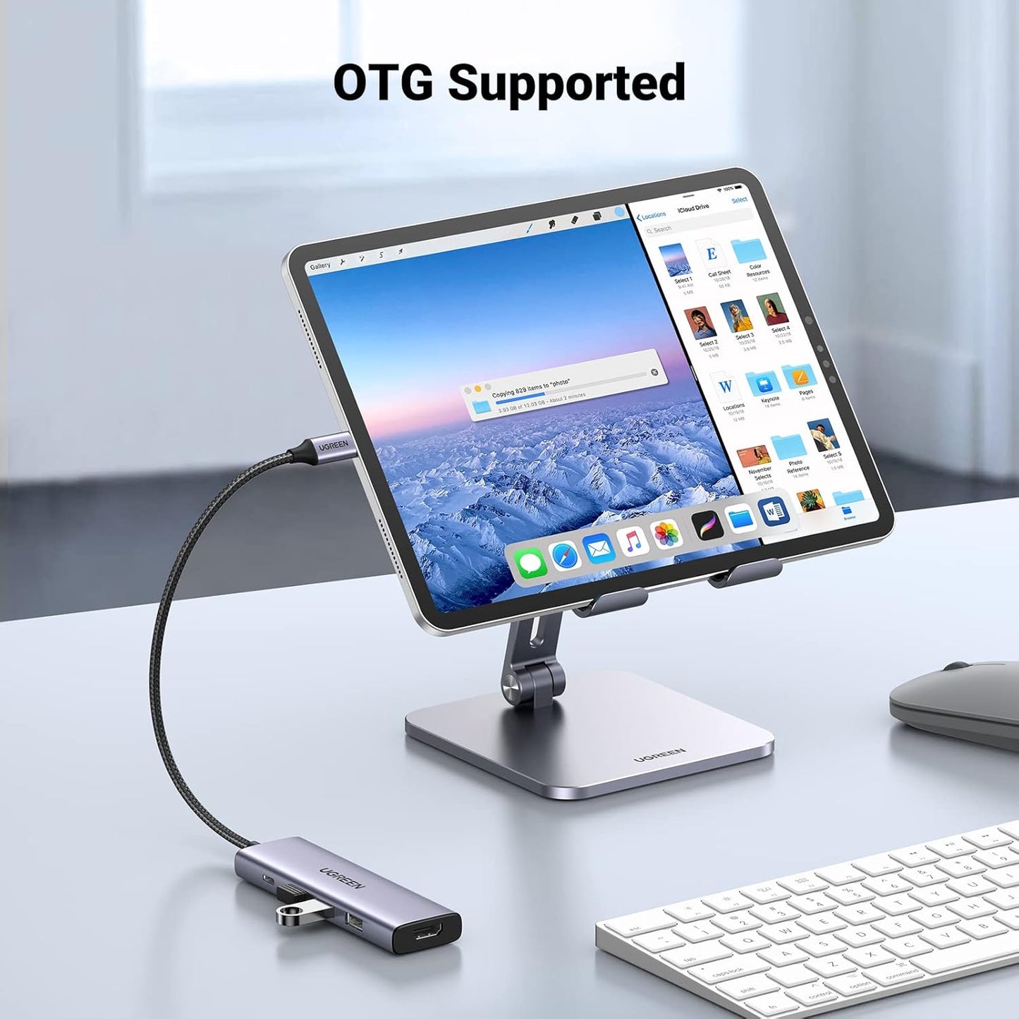 Hub USB-C UGREEN CM511, 3 x USB-A 3.0 - 1 x USB-C - 1 x HDMI, Gri