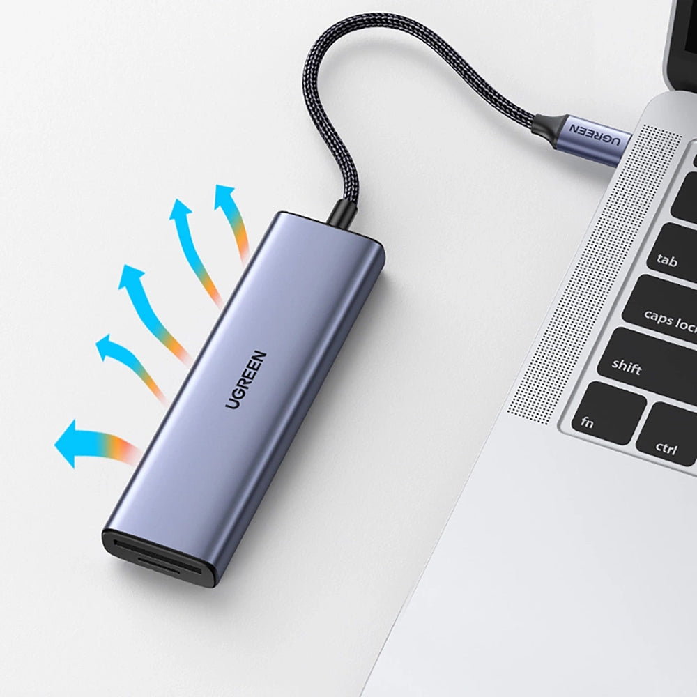 Hub USB-C UGREEN CM511 (20956A), 3 x USB-A 3.0 - 1 x HDMI - 1 x SD - 1 x microSD, Gri
