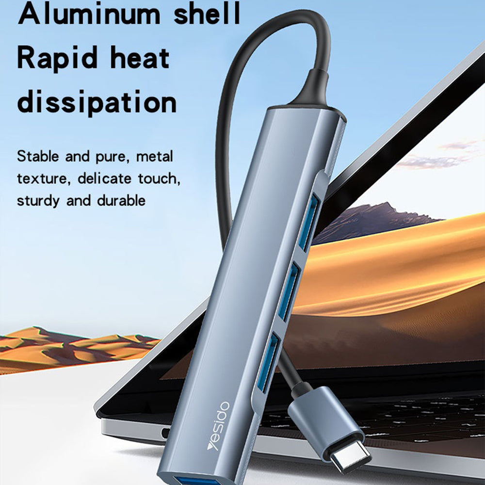 Hub USB-C Yesido HB17, 4in1, Gri