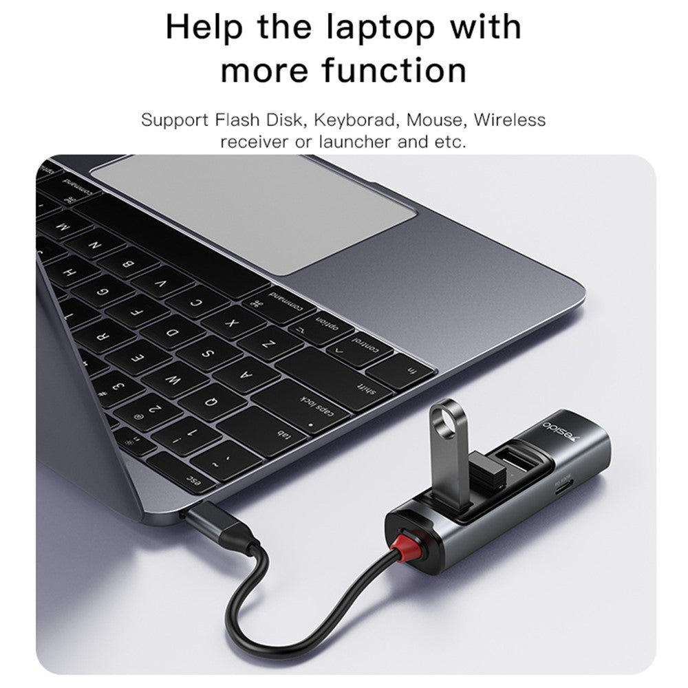 Hub USB-C Yesido HB22, 5in1, Gri