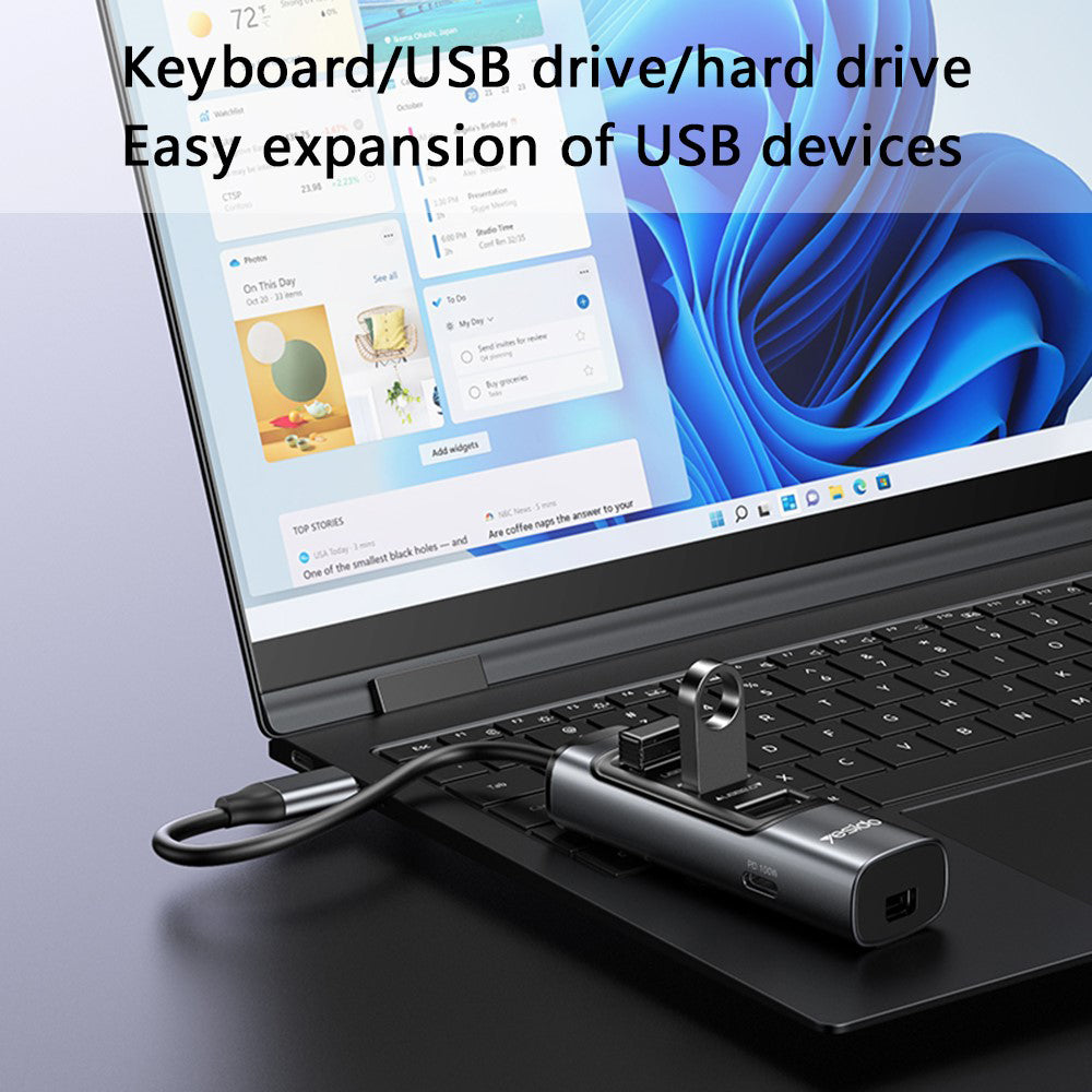 Hub USB-C Yesido HB24, 5in1, Gri