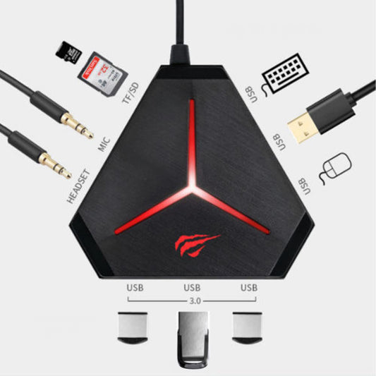 Hub USB HAVIT H95, 10in1, Negru