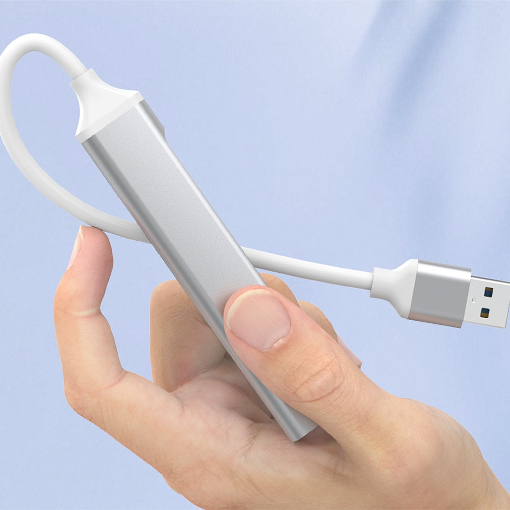 Hub USB Techsuit H19 PolarisBridge, 4in1, Gri Alb